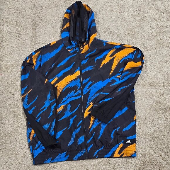 Mens xl Adidas water resistant zip up jacket windbreaker - Picture 3 of 5